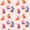 Tender bunnies seamless pattern