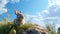 Tender Depiction Of A Bunny Resting In Unreal Engine Rendered Nature Scene