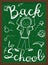 Tender Doodle Drawings in a Chalkboard for Back to School, Vector Illustration