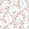 Tender elegant simple rose flower seamless pattern.