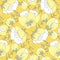 Tender elegant yellow rose flower seamless pattern.