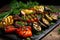 Tender Grilled bbq vegetables. Generate Ai