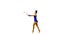 Tender gymnast dance with juggling clubs