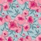 Tender line peony flower seamless pattern.