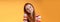 Tender lively cheerful smiling redhead european girl 20s tilting head leaning shoulder flirting grinning cute make