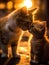 Tender Moment Female Cat Kissing Cute Kitten\\\'s Forehead - A Generative AI Masterpiece