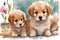 Tender Moments of Golden Puppies