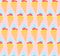 Tender pink pattern with hand drawn ice creams