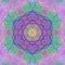 Tender pink, teal and violet mandala background design from triangles