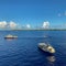 A tender ready to pick up passengers off the Holland America Line cruise ship Zuiderdam to take them to the beach at Half Moon Cay