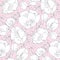 Tender romantic abstract flowers seamless pattern