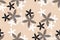 Tender rosy beige floral seamless pattern.