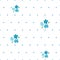 Tender seamless pattern with forget-me-nots and blue dots