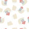 Tender summer seamless pattern of snails and rainy clouds. Design for T-shirt, textile and prints.