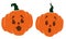 Tender and Surprised Pumpkins in Flat Style, Vector Illustration