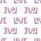 Tender word `Love`. Valentine`s day seamless pattern