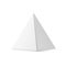 Tenderness white isometric triangle realistic pyramid glass geometric figure 3d template vector