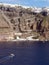 Tenders ferry passengers from cruise ship to  Santorini