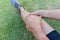Tendon knee joint problems on Man leg