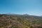 Tenerife landscape, green valley with mountain Teide background