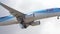 Tenerife, Spain 22.September 2023: Close-up of a landing passenger aircraft of the TUI airline