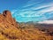 Tenerife, Spain, February 2017: clouds floating over volcanic mountains