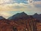 Tenerife, Spain, February 2017: clouds floating over volcanic mountains