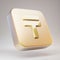 Tenge icon. Golden Tenge symbol on matte gold plate