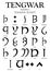 TENGWAR NAMARIE Alphabet 3 - Tolkien Script on white background