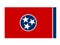 Tennessee flag - state located in the southeastern region of the United States