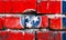 Tennessee grunge, damaged, scratch, old united states flag on brick wall