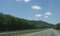 Tennessee Highway 40 West, beautiful scenic day with blue skies, mountains