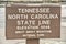 Tennessee and North Carolina State Lines Sign