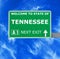 TENNESSEE road sign against clear blue sky