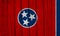 Tennessee State Flag Over Wood Planks