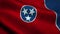 Tennessee State flag waving in the wind. National flag of Tennessee. Sign of Tennessee State seamless loop animation. 4K