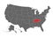 Tennessee vector map. High detailed illustration. United state of America country