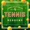 Tennis academy design over green background