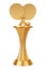 Tennis Award Concept. Golden Award Trophy Ping-pong Tennis rackets and Ball. 3d Rendering