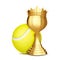 Tennis Award Vector. Tennis Ball, Golden Cup. Banner Advertising. Sport Event Announcement. Competition Announcement