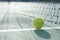 Tennis ball on blur net