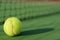 Tennis ball on blur net