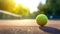 Tennis ball, court. Sports, empty sport training ground