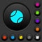 Tennis ball dark push buttons with color icons