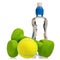 Tennis ball with dumbbells and water