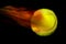 Tennis ball on fire