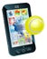 Tennis ball flying out of mobile phone