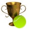 Tennis ball and the gold cup