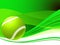 Tennis Ball on Green Abstract Background