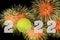 Tennis ball, Happy New Year 2022 with firework on black background